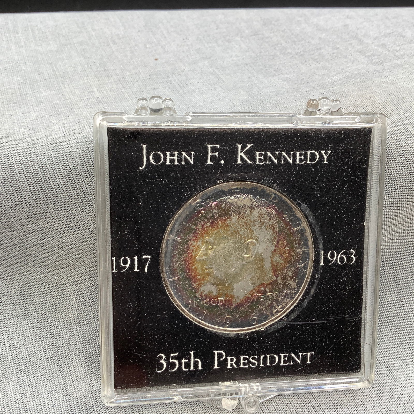 John F. Kennedy, 35th President 1964 Silver Half Dollar: No mint mark, 1964 Silver, 12.5 g 90% Silver