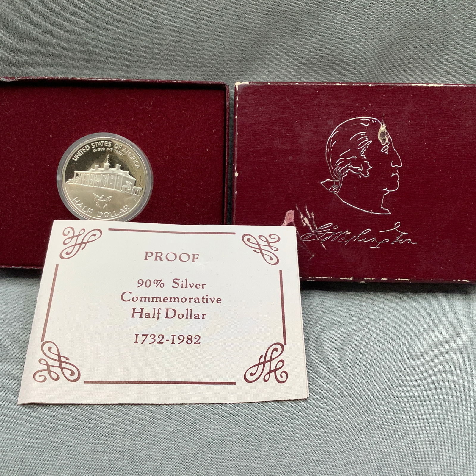 Silver Commemorative Half Dollar Proof, 1732-1982 George Washington Commemorative Coin (1 of 8)
