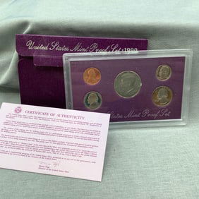 1990 US Mint Proof Coin Set with Box