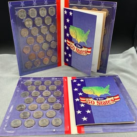 2 Complete Sets of 50 State Quarters in Collector Portfolios