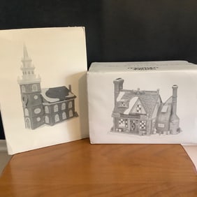2 Department 56 Christmas Village Buildings with Box from the New England Villages Series