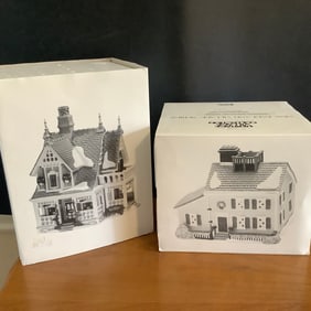2 Department 56 Christmas Village Buildings with Box from the New England Villages Series