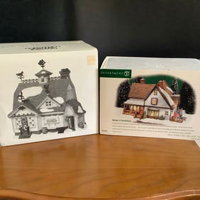 2 Department 56 Christmas Village Buildings with Box from the New England Villages Series
