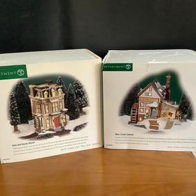 2 Department 56 Christmas Village Buildings with Box from the New England Villages Series