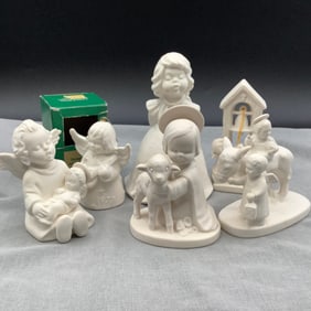 6 Bisque 1960s-1970s Goebel Hummels Ornaments and Figurines