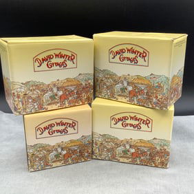 4 David Winters Cottages in Original Boxes with COA -All Hand Made and Hand Painted in Great Britain