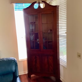 Antique 1800s Solid Handmade Cherry Corner Cabinet