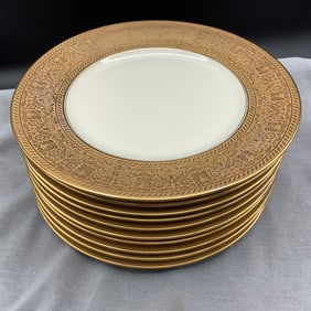 10 Czechoslovakia Gold Encrusted Plates