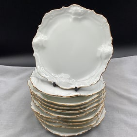 11 Limoges Gold Rimmed Dessert Plates