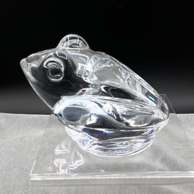 Signed Daum France Large Frog Paperweight