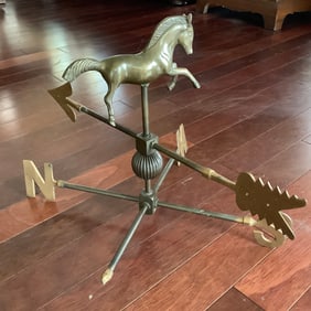 Vintage Steampunk Brass Horse Weathervane