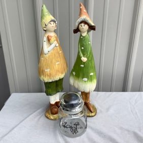 MCM Mushroom People, Set of 2, Mushroom Canister