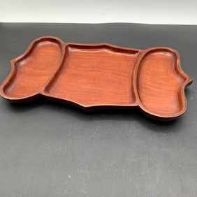 MCM Haiti Tray, Divided, Solid Mahogany