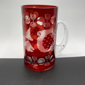Bohemian Ruby Cut to Clear Mug