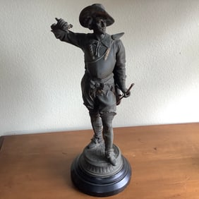French Don Cesar Spelter Figurine on Black Base
