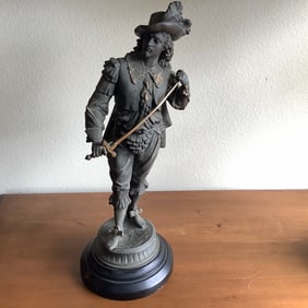 French Don Juan Spelter Figurine on Black Base