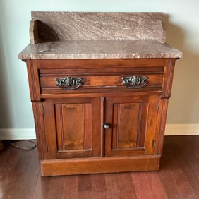 Eastlake Victorian Marble Top Washstand
