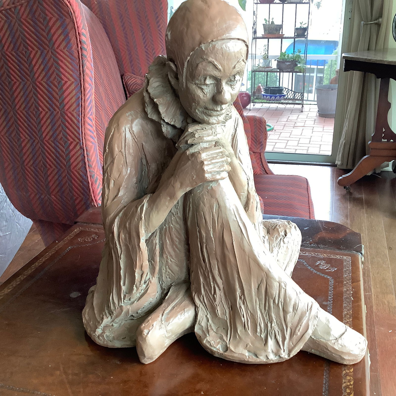 Peggy Mach "Pierrot" Clown Sculpture: Authorized, copyrighted reproduction in Alvastone of the original Signed along with Alva Museum Replicas