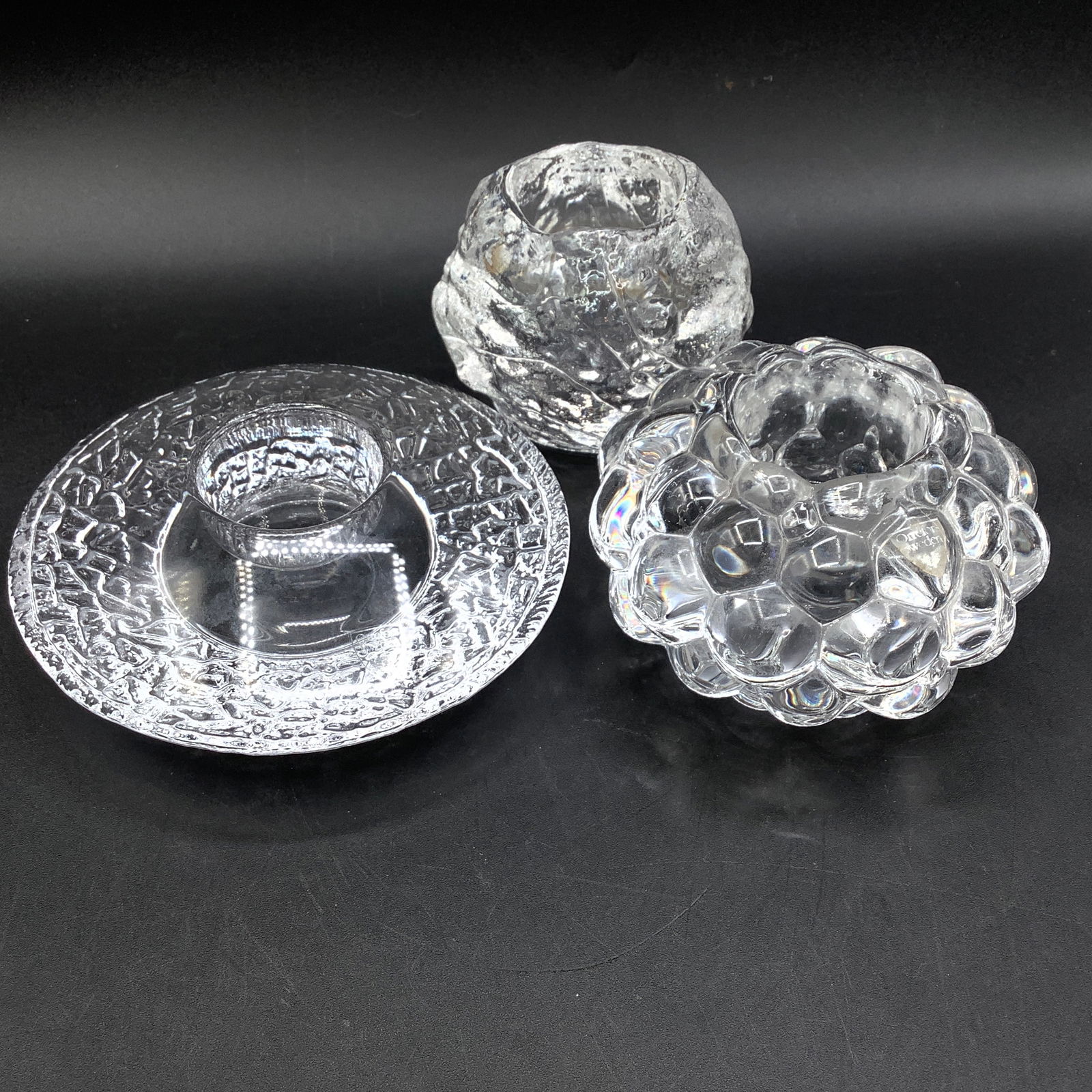 Trio of Swedish Crystal Candleholders, Orrefors and Kosta Boda (1 of 16)