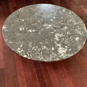 Weiman Heirloom Coffee Table, James Mont Style Marble Top and Wood Base