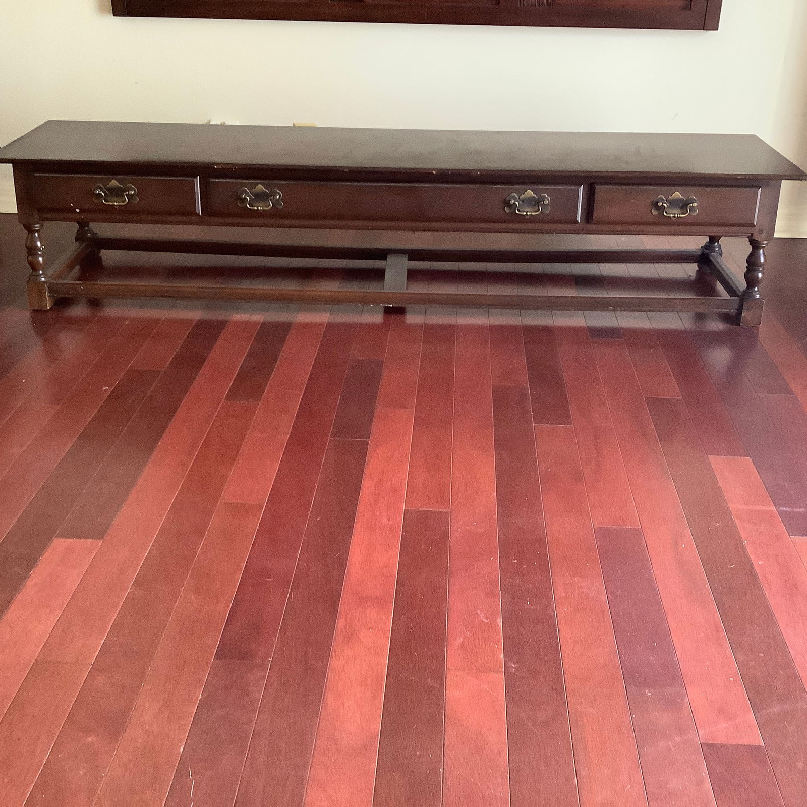 72 inch Long Wood Bench, Signed Willett Furniture (1 of 12)