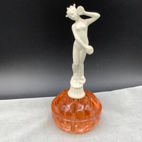 Rare 1920s Art Deco Flapper Flower Frog