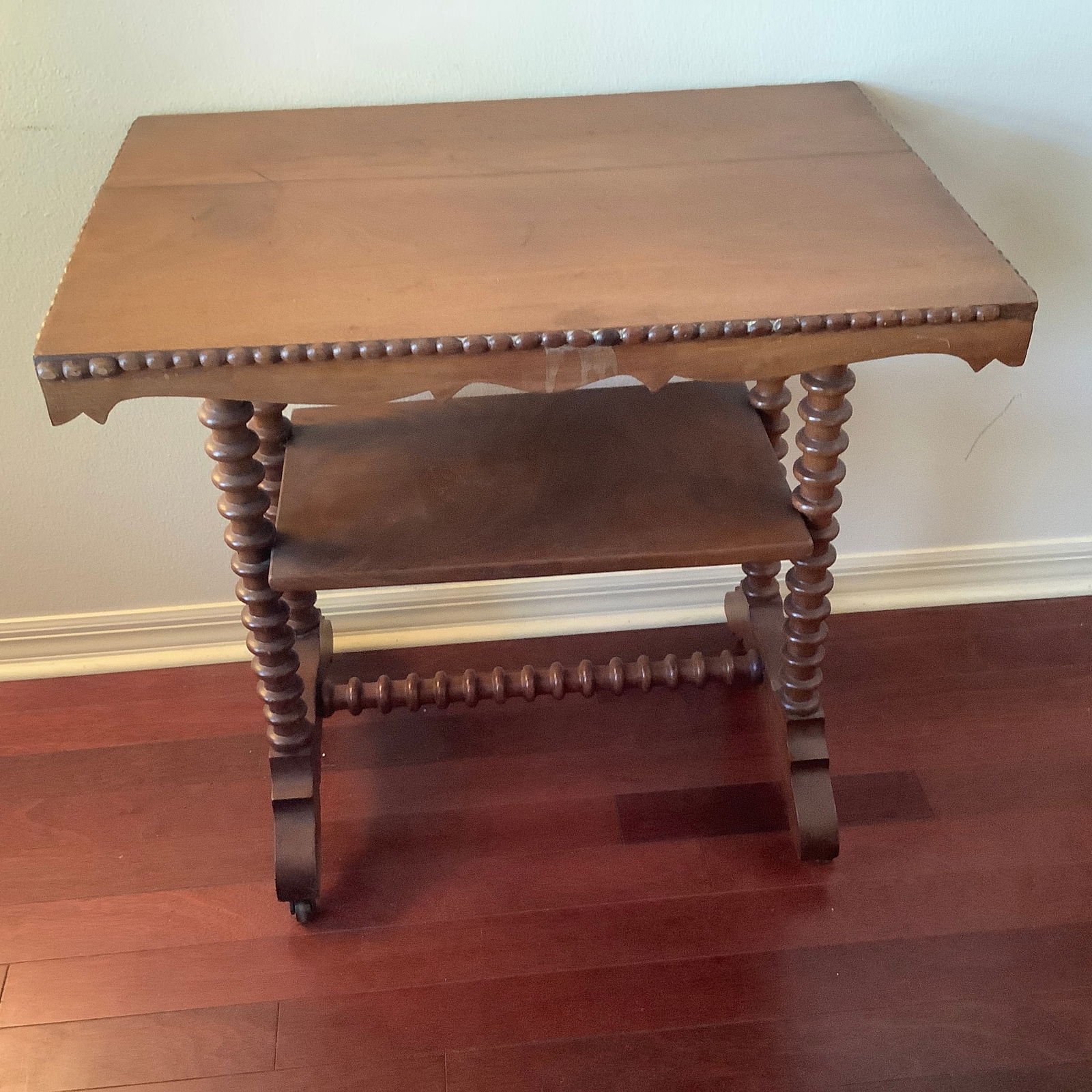 Antique Pre 1900s Walnut Spool Table (1 of 8)