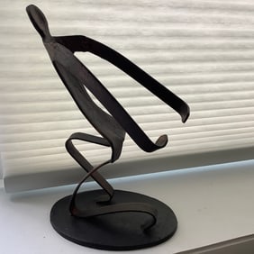 Brutalist Style Bent Metal Man Wine Holder