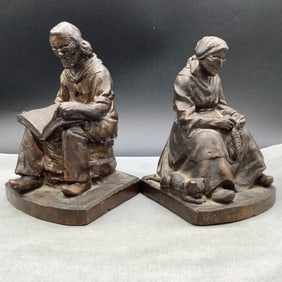 Darby and Joan Bookends in Bronze Finish