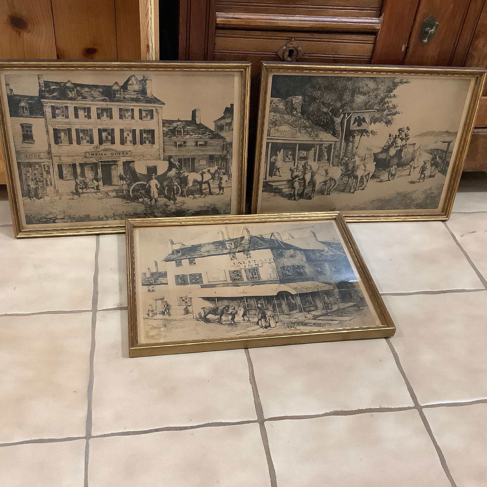 3 Vintage Framed Scenes of Philadelphia Landmarks by E. T. Scowcroft (1 of 17)
