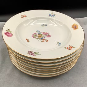 Antique Set of 8 Wright, Tyndale and Van Roden Philadelphia Plates by Vignaud Limoges