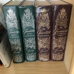 Gourmet 4 Leatherbound Volume Recipe Books, 1950-1960s