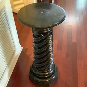Black Spiral Twisted Marble Column