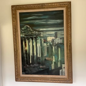 Moody, Dark Picture of Ruins Among Buildings