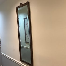 Antique Carved and Gilded Beveled Glass Mirror