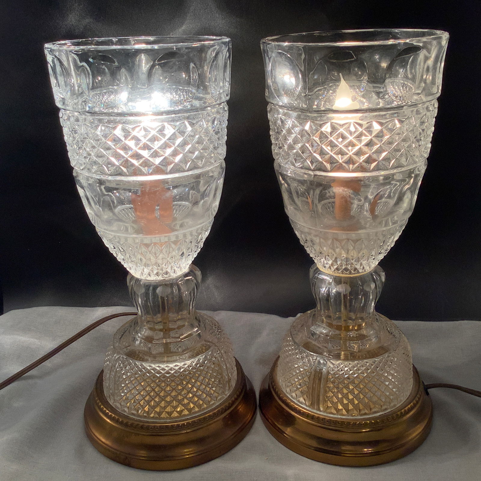 Vintage Glass and Brass Torch Lamps (1 of 14)