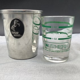 Pair of Shot Glasses, Norfolk Southern Railway and Southern Railway