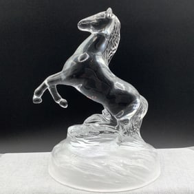 Crystal Horse Figurine on Frosted Base