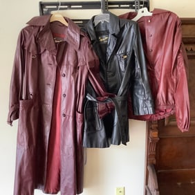 3 Vintage 1980s Authentic Etienne Aigner Leather Jackets