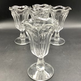 Antique Soda Fountain Ice Cream Float glasses (4)