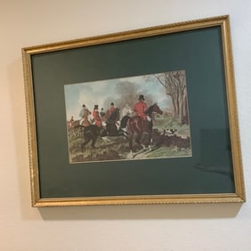 Equestrian Framed Fox Hunting Print by JF Herring