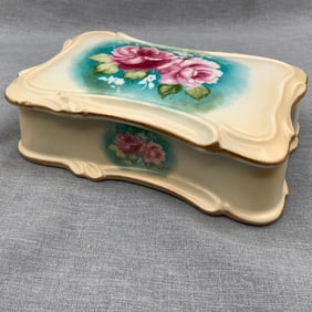 Antique Covered Vanity Dish with RS in Shield Mark