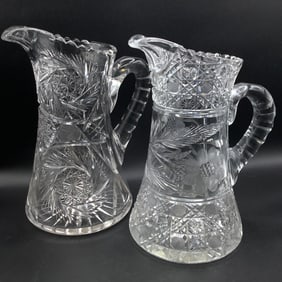 Pair of Cut Crystal Water Pitchers