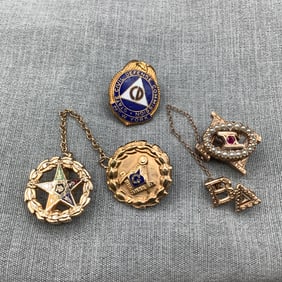 Pins: Masonic Pins, Fraternity / Sorority Pins, NY State Civil Defense Commission