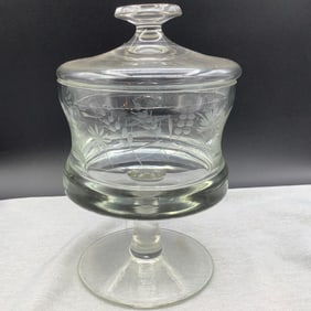 Vintage covered glass candy Jar