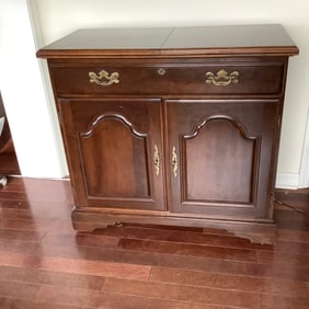 Cherry Server or Sideboard with Single Drawer, Double Door and FlipTop