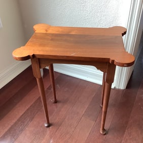 Clover Leaf Spoonbill Table, Craftsman Signed and Dated on Underside