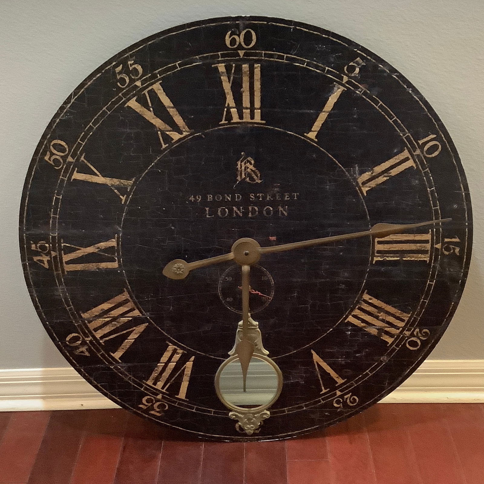 49 Bond Street Oversized London Wall Clock, Contemporary with Weathered Styling (1 of 6)