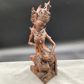 Carved Balinese Goddess Figurine