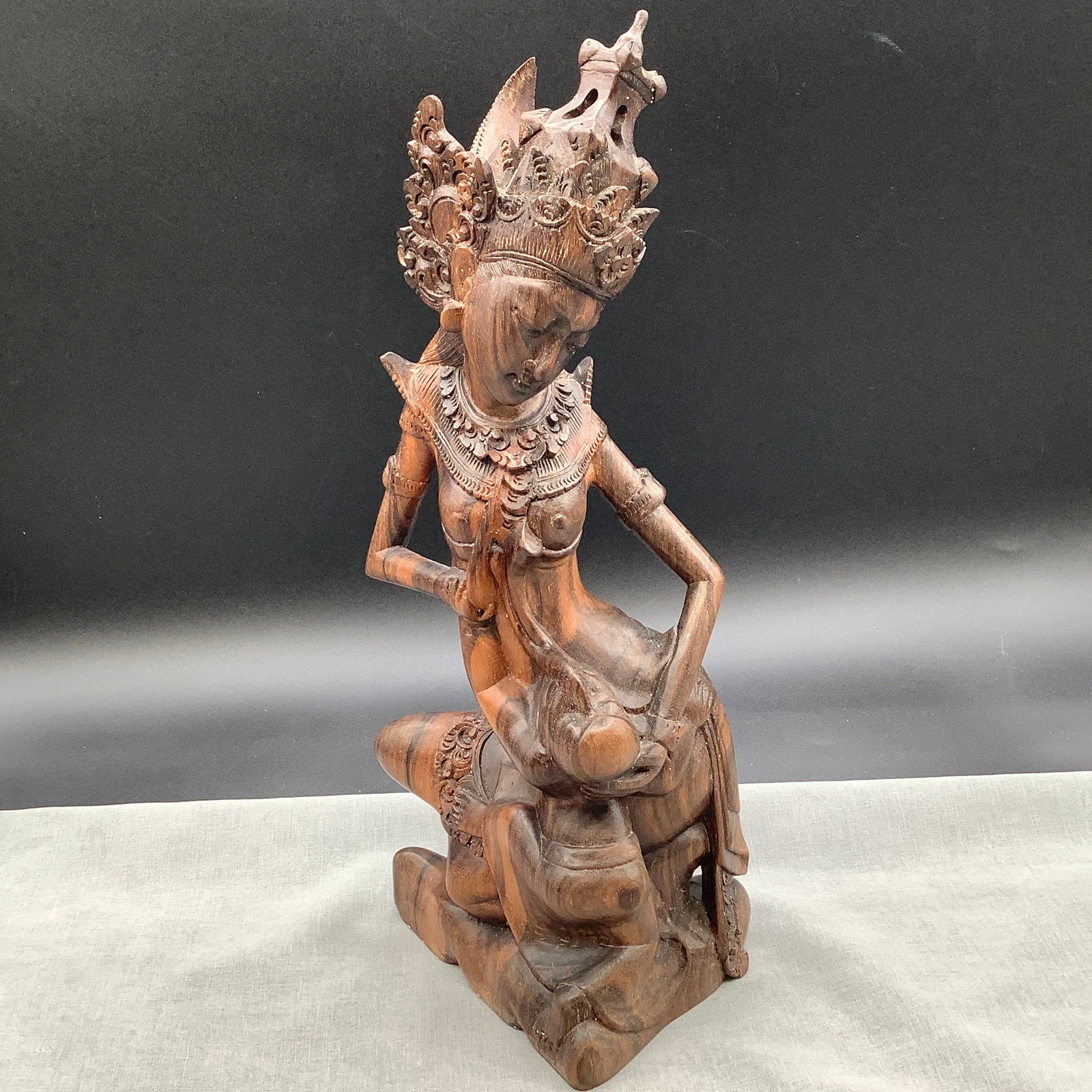Carved Balinese Goddess Figurine: Carved Balinese Goddess Figurine
